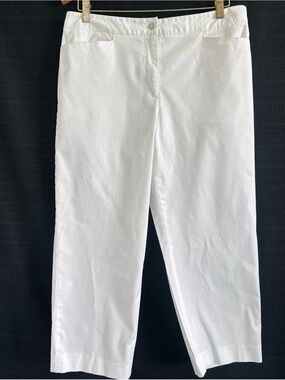 LIZGOLF by Liz Claiborne Cropped Capri Pants White Cotton Spandex 12 Textured